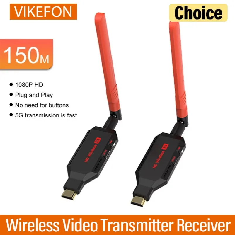 

Беспроводной HDMI-передатчик и приемник видео и аудио 1080P, 150 м/100 м, 5.8G, HDMI-адаптер для монитора, телевизора, ПК