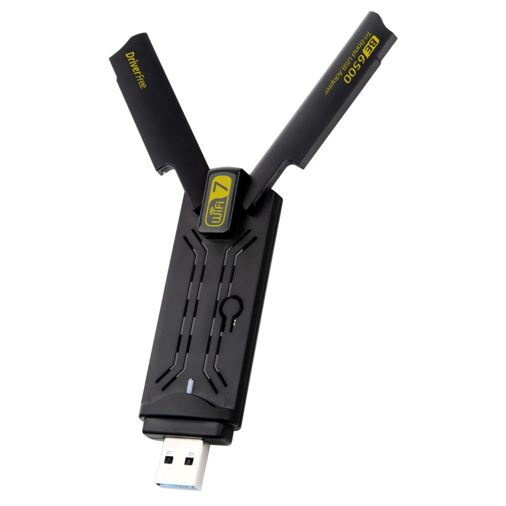 Adapter WiFi 7 USB BE6500 2.4G/5G/6GHz Tri-band USB 3.0 Bezprzewodowa Karta Sieciowa 6500Mbps 802.11BE Bez Sterowników Dla Laptopów z Win10/11 — zdjęcie produktu 7