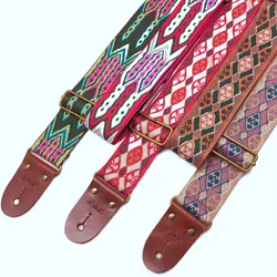 PP Guitar Strap, Diamond Series, Jacquard Cowhide Head, Copper Button, Thick Guitar Strap, S80