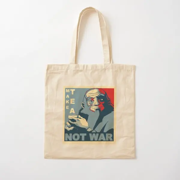 

Iroh Make Tea Not War Хлопковая холщовая сумка Сумка унисекс Сумка на плечо Женская складная сумка-тоут из ткани Повседневная мода Бакалея