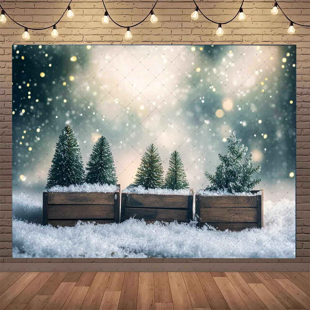 

Winter Christmas Photography Background Arch Door Xmas Tree Chic Wall Gift Indoor Decor Banner Kids Portrait Photocall Backdrops