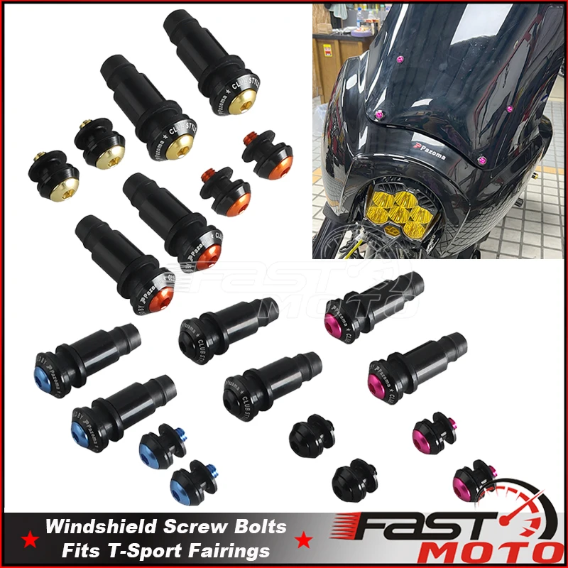 Headlight Fairing Screws Wind Screen Shield Windshield Screw Bolts Windscreen Nut Fastener For Harley Dyna Wide Glide Low Rider
