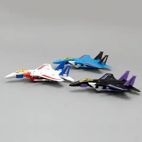 3 st/ask Transformationsrobotleksak G1 Tecknad Flyglag Starscream Skywarp Thundercracker Figurmodell Småskalig Flygplan 10 best sales Transformers Toys Original - №7