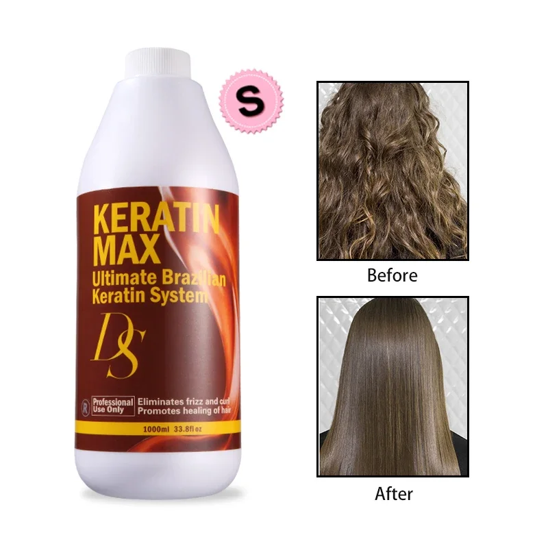 Hair Straighten Treatment 8% Formalin Keratin +500ml Purifying Shampoo+300ml Daily Dry Shampoo&Deep Conditioner For Hair