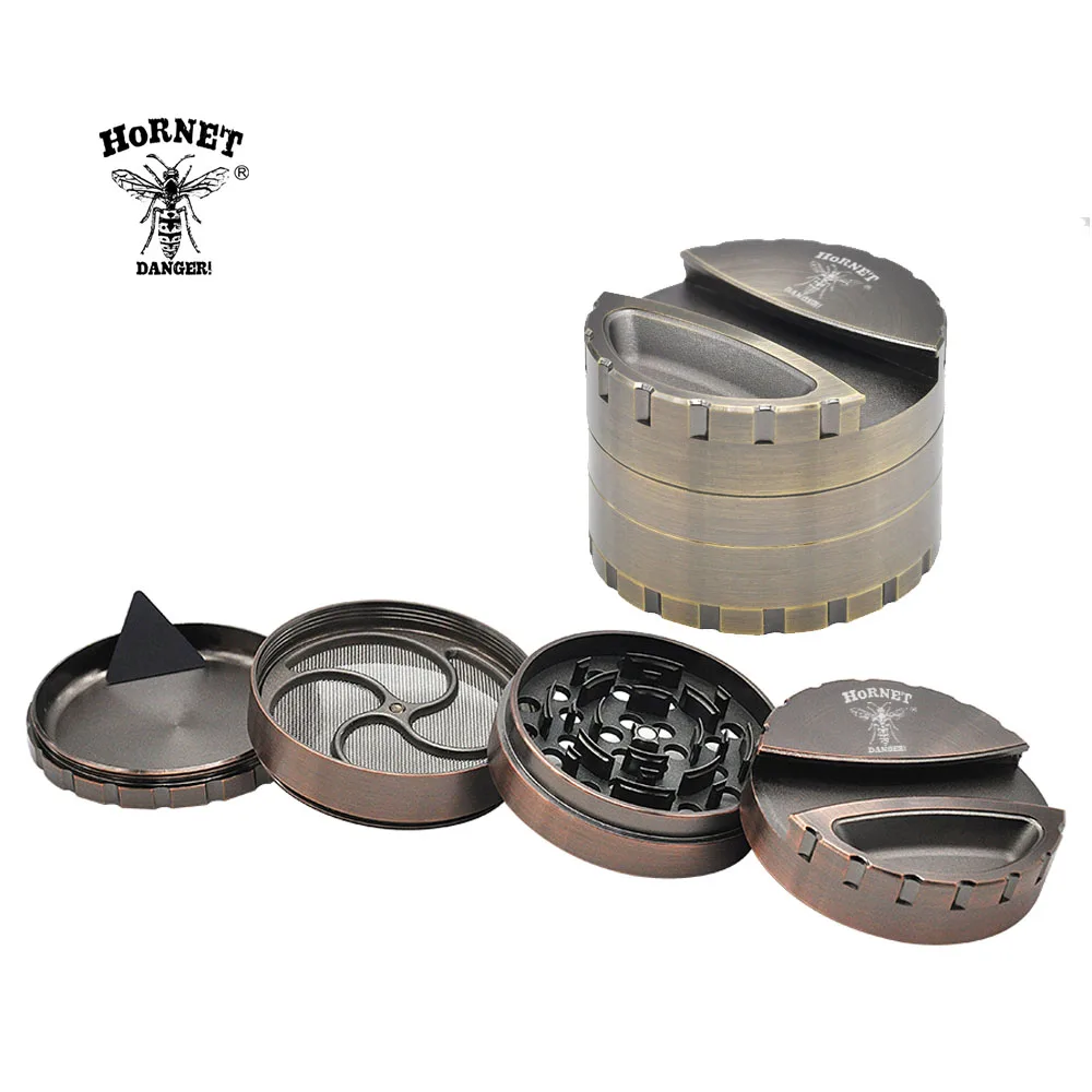 

HORNET Heavy Zinc Alloy Herb Grinder With 80 MM 4 Pieces Blade Teeth Crusher Grinder With 78MM Rolling Holder Smoke accessories