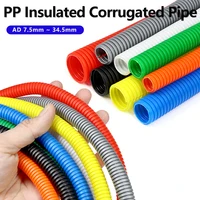 Tubo Aislante de PP de 3/8M, AD 11.6mm - 34.5mm, Tubería Corrugada para Protección de Cables de Automóviles, Arnés de Cables, Línea de Equipos de Motor