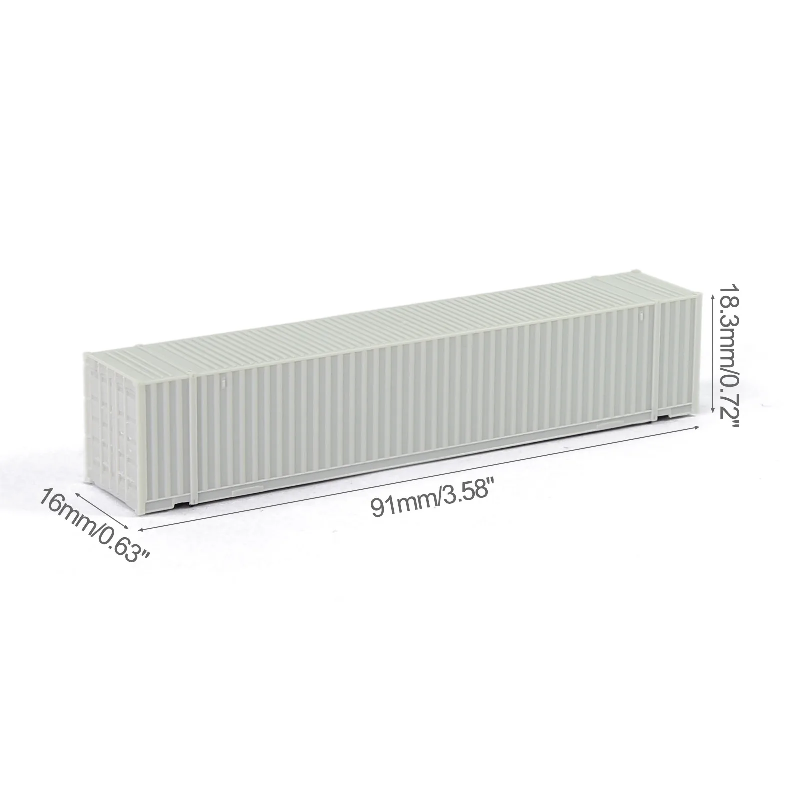 Model Railroad 9pcs N Scale 48\' 1:160 48ft Blank Shipping Container No Color No Print Ribbed Side Cargo Box C15019JJ