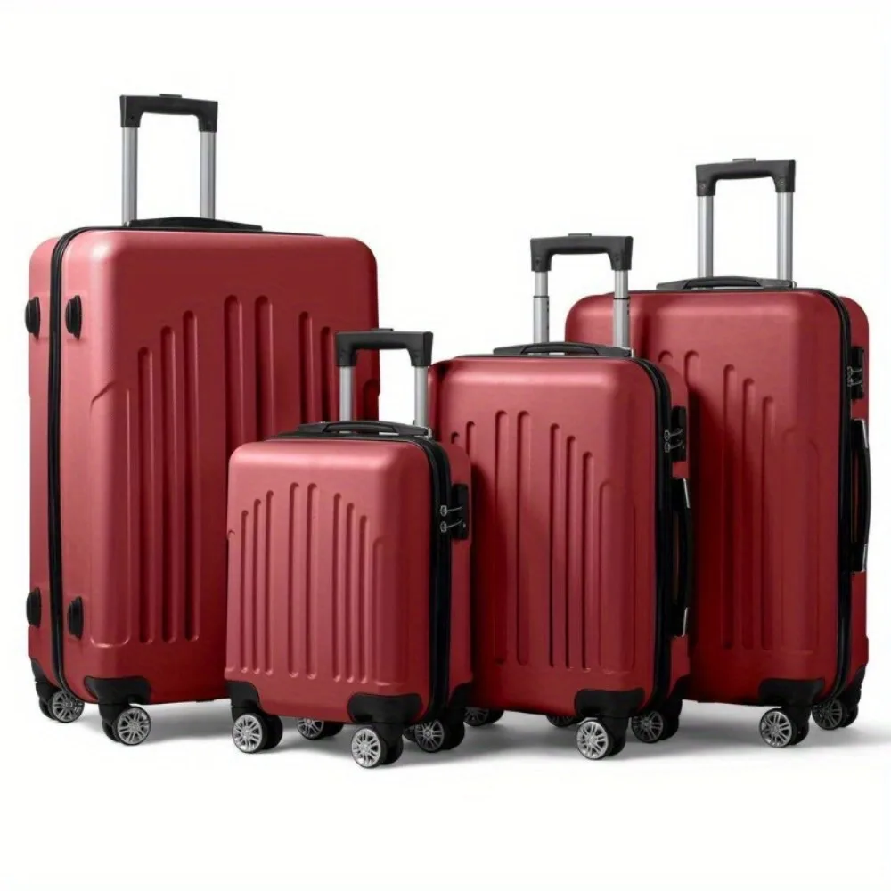 4-Piece suitcase suitcase, large-capacity lightweight suitcase set, with TSA lock and rotating wheel, suitable for travel