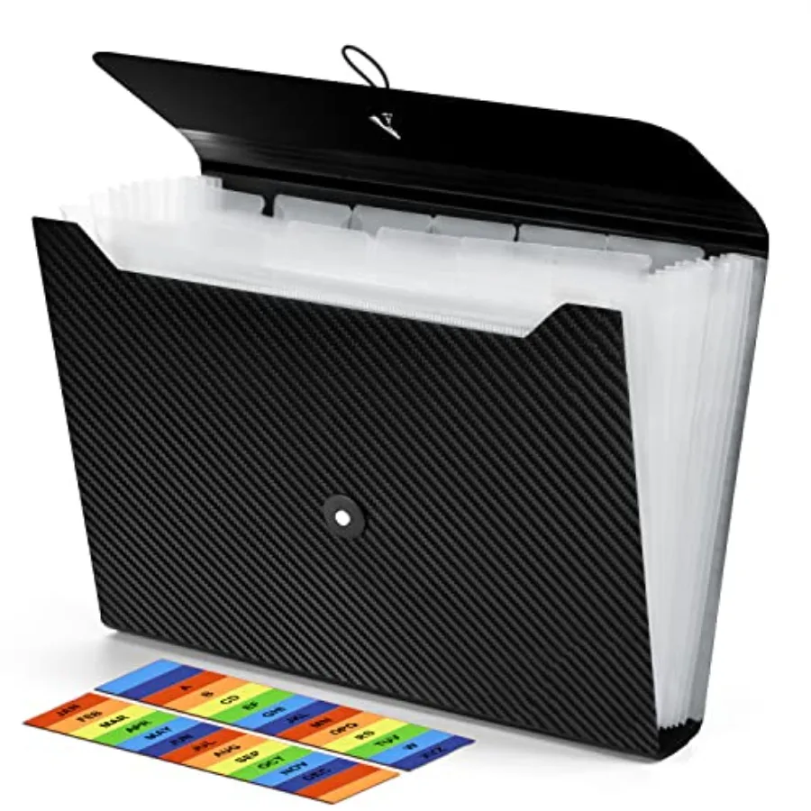 

Expanding File Folder, 13 Pockets Accordion File Organizer, A4 Letter Size Paper Document Receipt Organizer Accordian Filing Fo