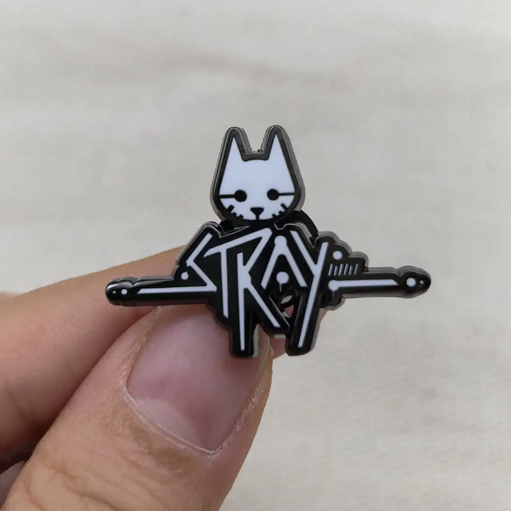 Stray Game Cat Head Logo Enamel Pin Video Game Inspired Badge Gamer Collect Souvenirs Cute Gift