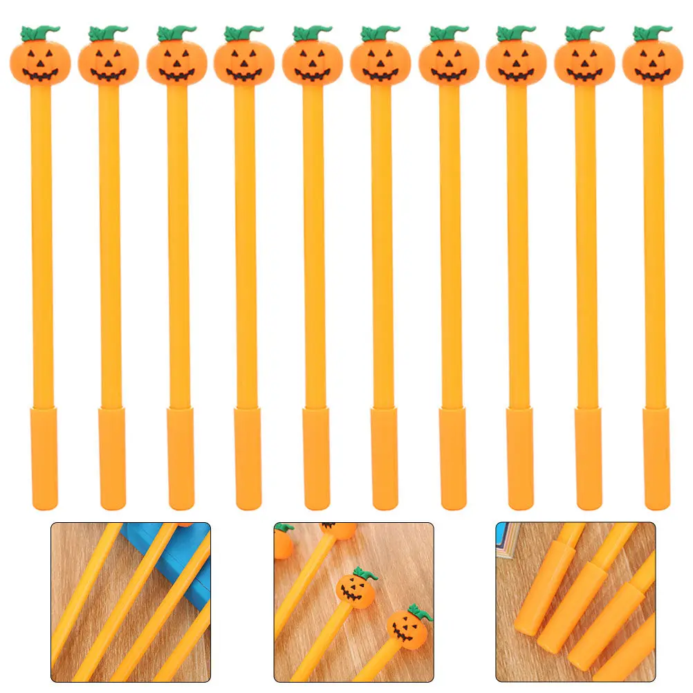 

Набор из 10 гелевых ручек для Хэллоуина: уникальный дизайн с тыквой и черепом, удобная рукоятка, инструмент для письма для студентов и офиса