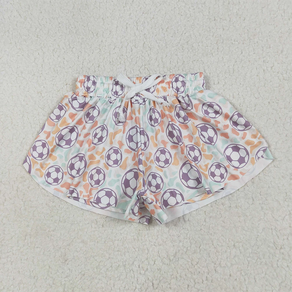 Baby Girls Colorful Leopard Football Shorts Summer Bottoms Fun Soccer Print for Little Ones