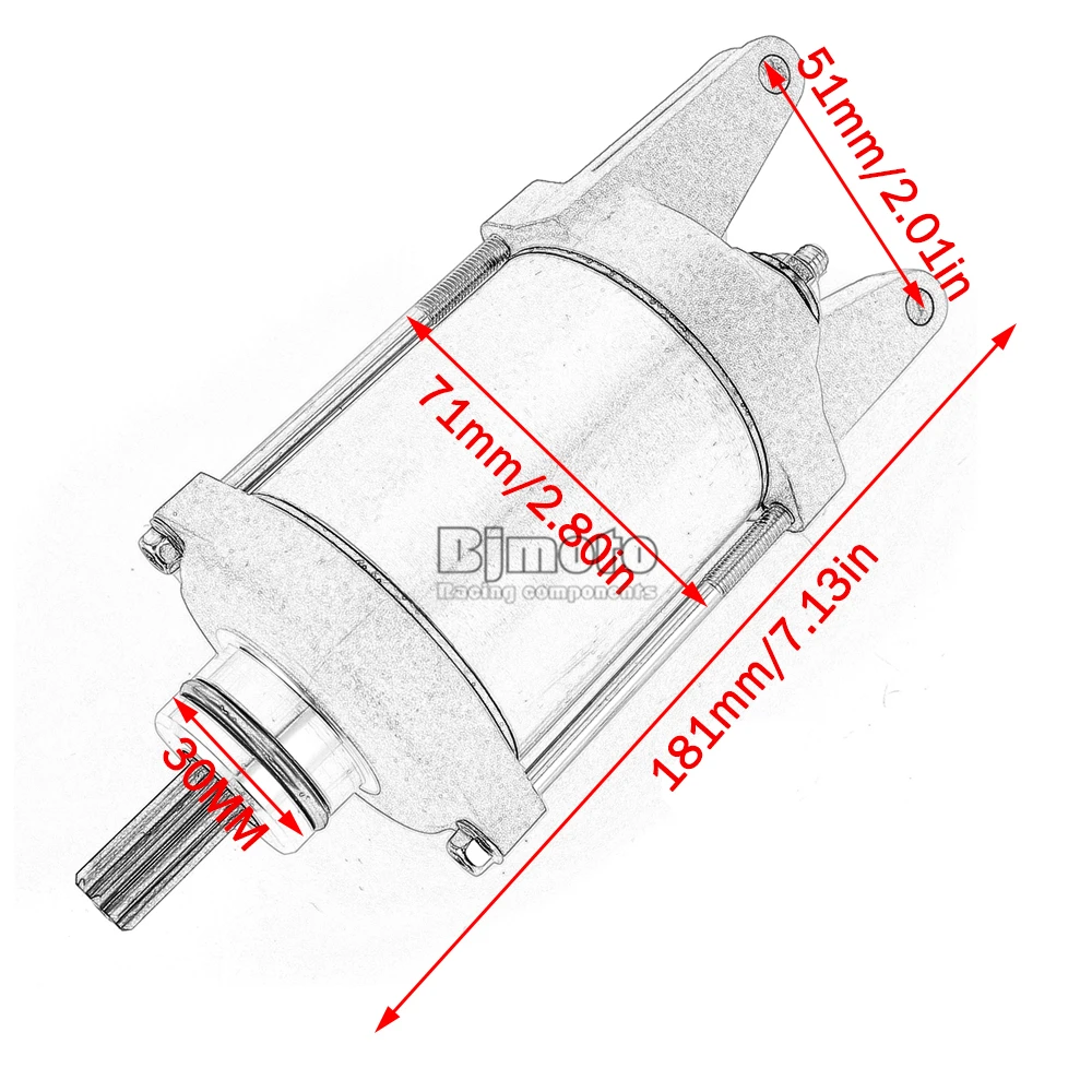 Motorrad-Anlasser für Kawasaki ZX1000 ZX-10R Ninja KRF800 Teryx KRT750 Teryx4 750 KVF700 Prairie 700 4X4 KSV700 KFX700 – Detail 8