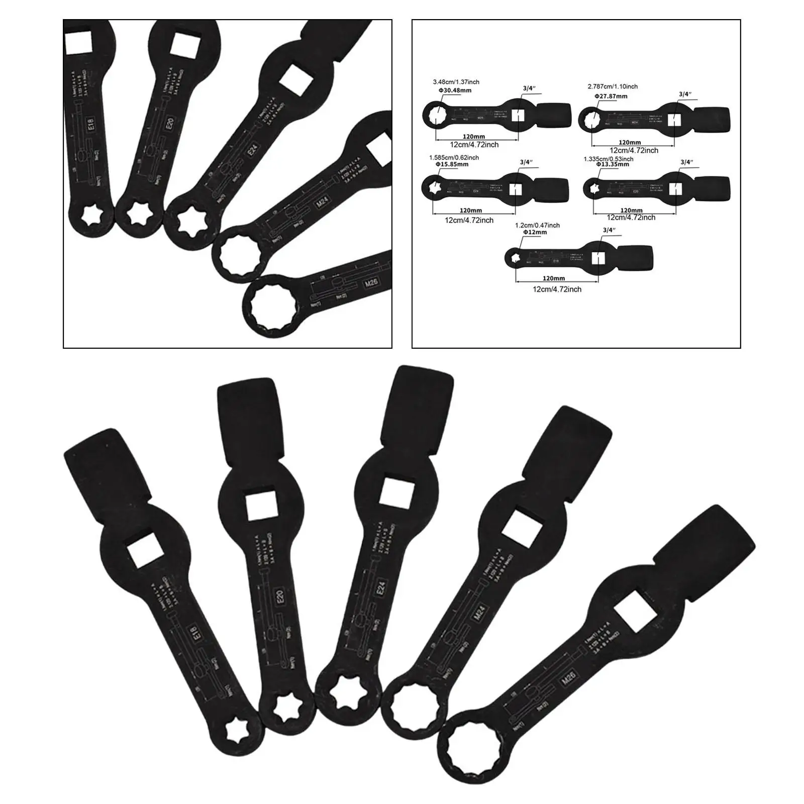 

5 Pieces Generic Rear Axle Nut Wrenches Tools Practical Sturdy Convenient Portable Rear Axle Wrench Tools for Repair Truck