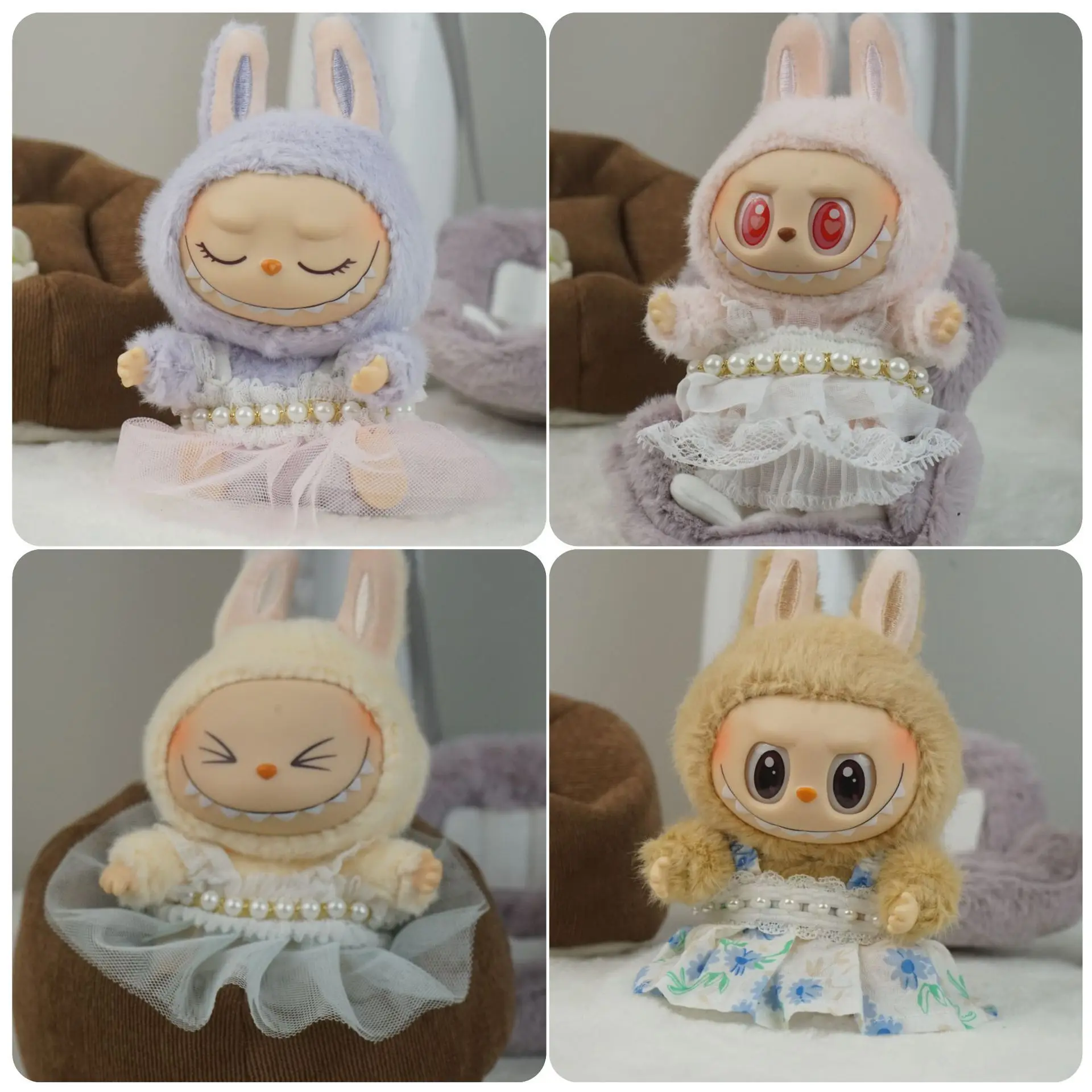 

Labubu 17 см кукольная одежда кружевная пышная юбка принцесса мечтательная кукла кулон орнамент