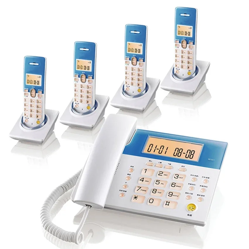 Expandable Corded/Cordless Phone System with 1 Handset/Base, Answering System, Caller ID, Orange Backlit, Speakerphones