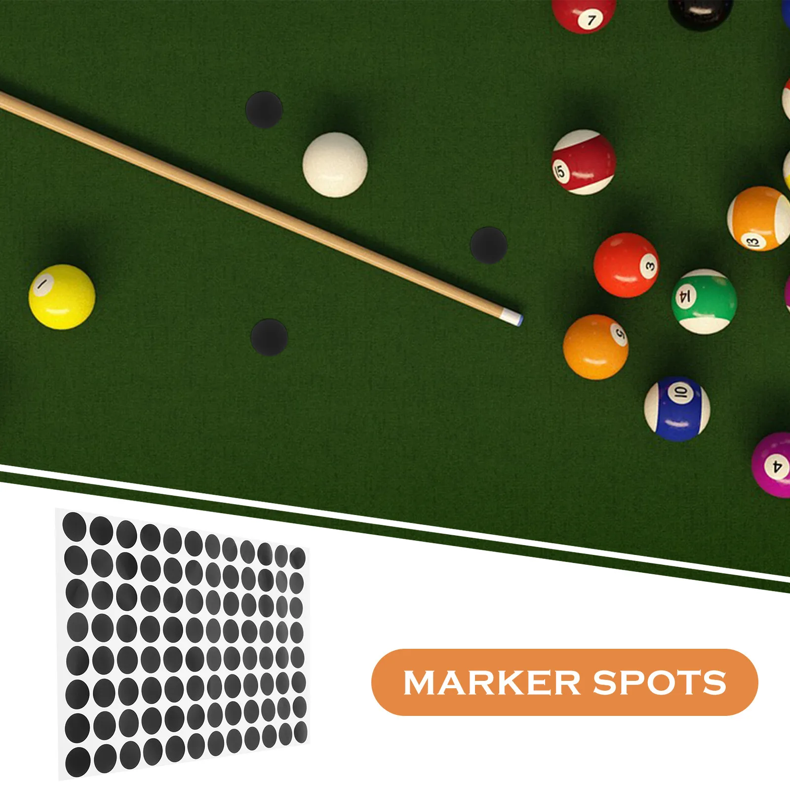 1 Sheet Billiard Dot Stickers Self-Adhesive Round Design Bright Color Pool Table Marker Dots Snooker Table Position Mark