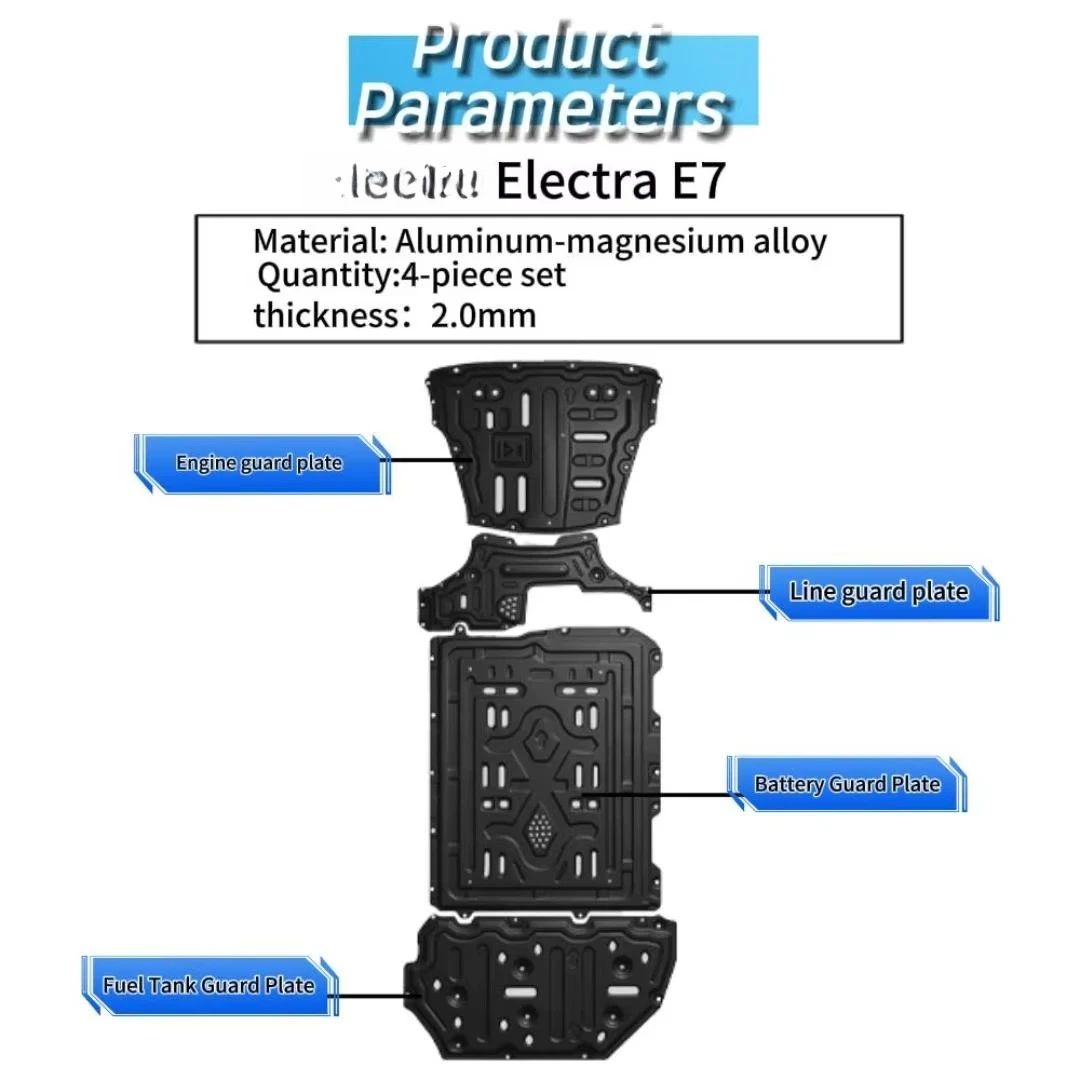 Electra E7 New Energy Chassis Guard Plate Accessories Manganese Steel Magnesium-Aluminum Alloy Protection Plate