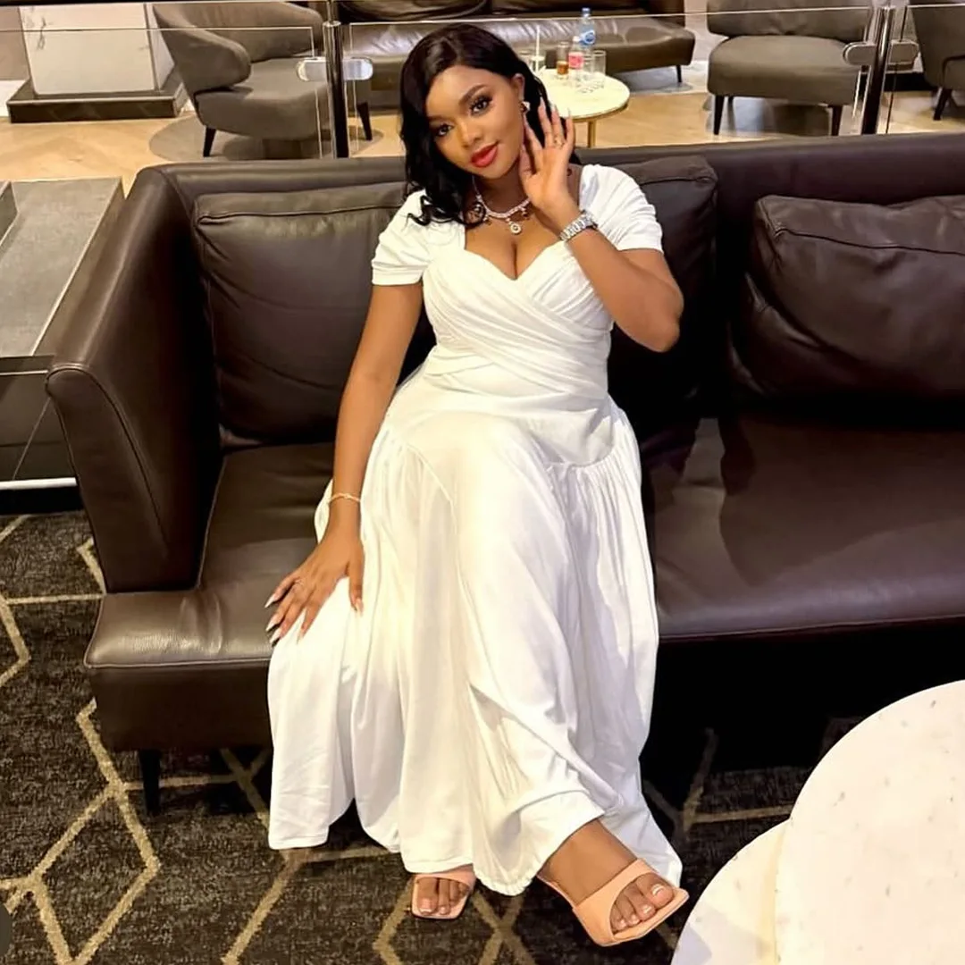 Plus Size Ruffle Bodycon Party Dress Female Chubby Clothing Evening Luxury Club Outfit 2025 Autumn Elegant Pretty Women Dress