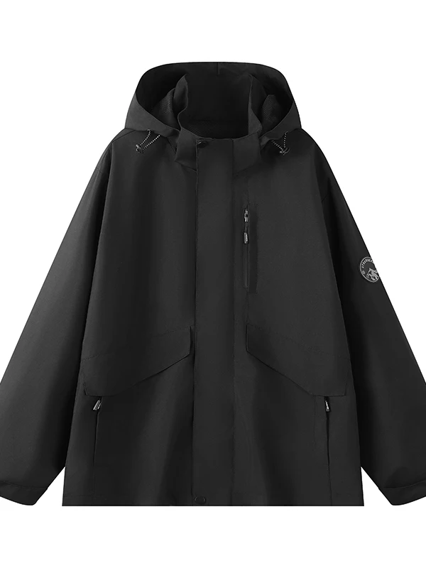 

Мужская спортивная куртка 2025: Новинка, свободный крой, повседневная, с капюшоном, весна-осень, однотонная, ветрозащитная, водонепроницаемая, молодежная, модная