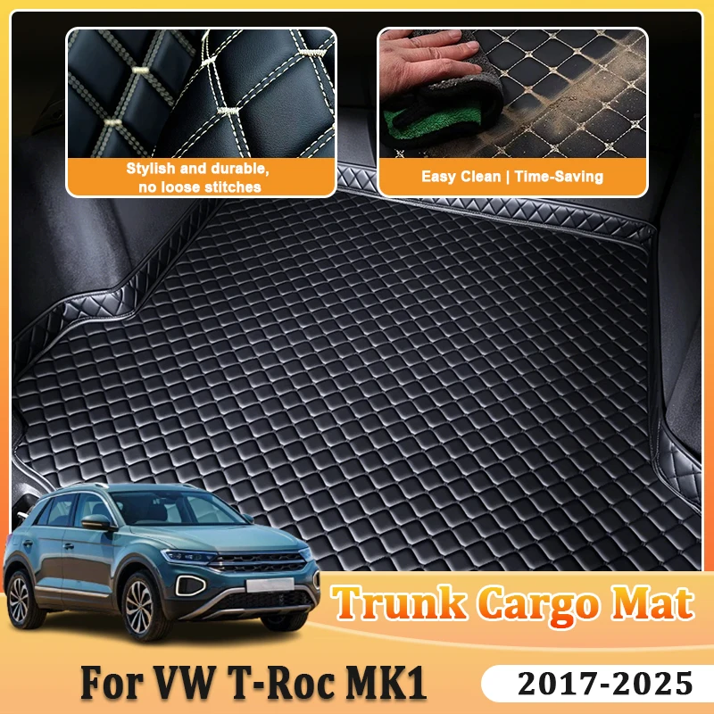 Car Trunk Mat For Volkswagen VW T-Roc 2020 Accessories 2017-2025 MK1 Anti-dirty Storage Pad Boot Rug Carpet Liner Auto Interior