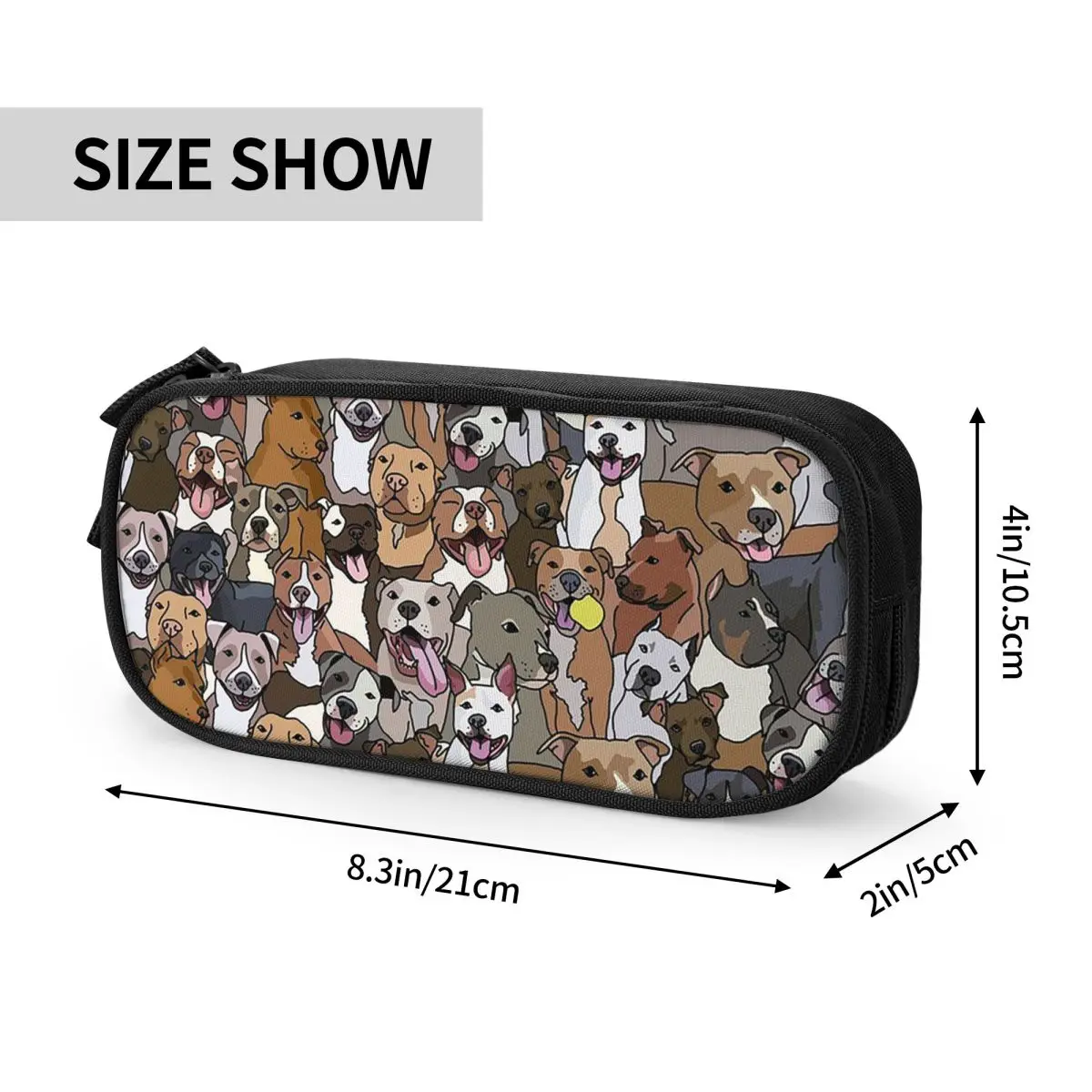 Imagem -04 - Pitbull Dog Pattern Pencil Cases Grande Capacidade Pen Bags Pen Box Pencil Pouch para Meninos e Meninas Estudantes Papelaria