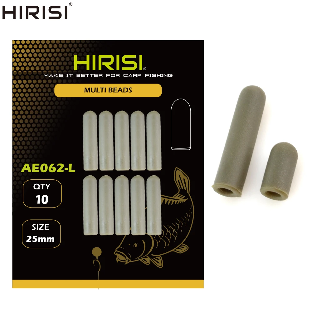 Hirisi 10pcs Carp Fishing Soft Rubber Buffer Beads Helicopter Rigs Fishing Terminal Tackle AE062