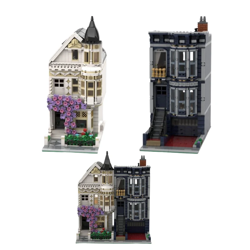 Spot small particle MOC-78242 76402 Urban Street View Modular House Puzzle Creative Education Toy DIY Model Gift Ornament