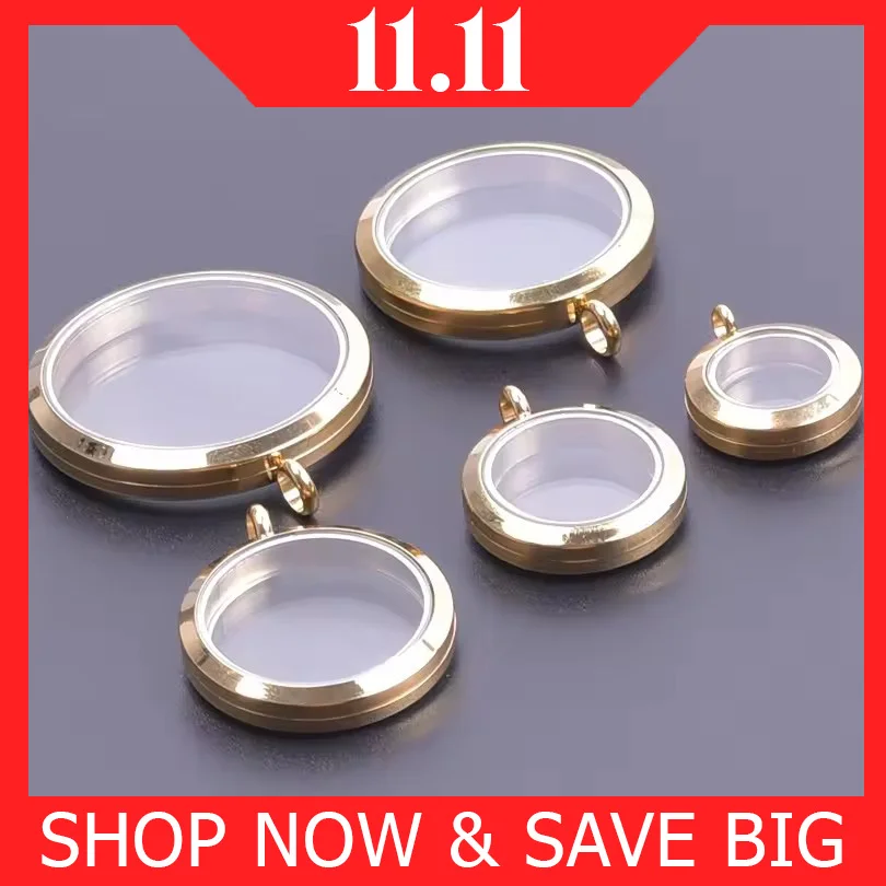 

5PCS Mix Size Stainless Steel Solid High Quality Glass Locket Jewelry Making Reliquary Pendant Photo Necklaces for Women Craft