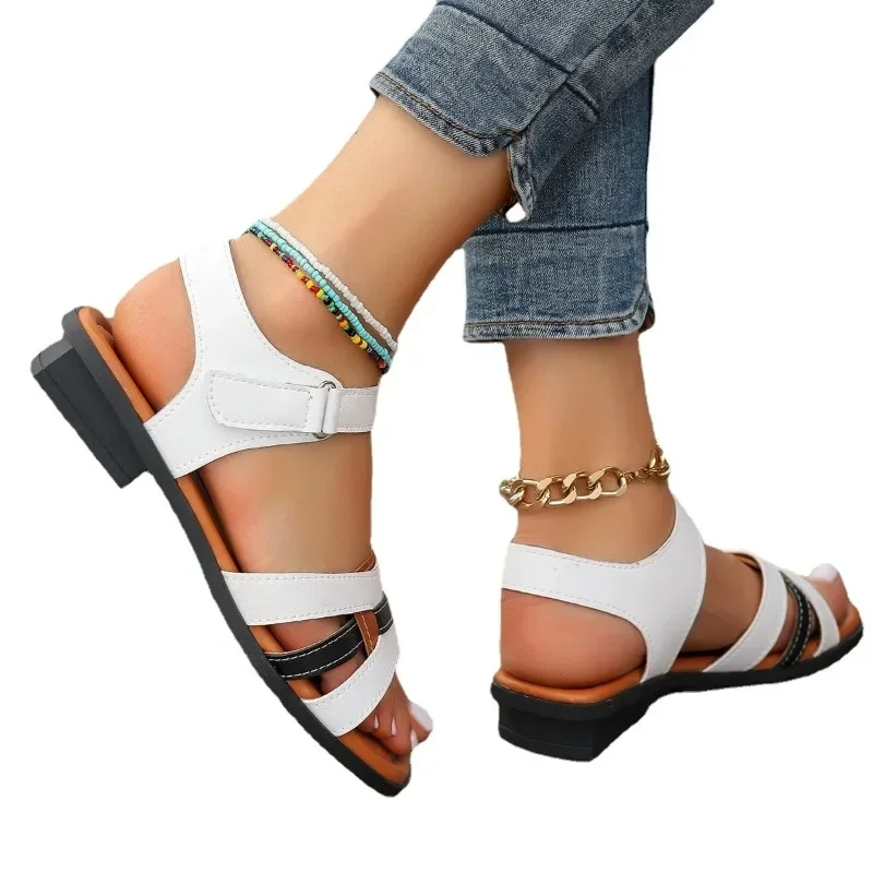 Ladies Shoes 2024 Brand Modern Open Toe Women's Sandals Summer Daily Sandals Women Mixed Colors Square Heel Outdoor Shoes Women