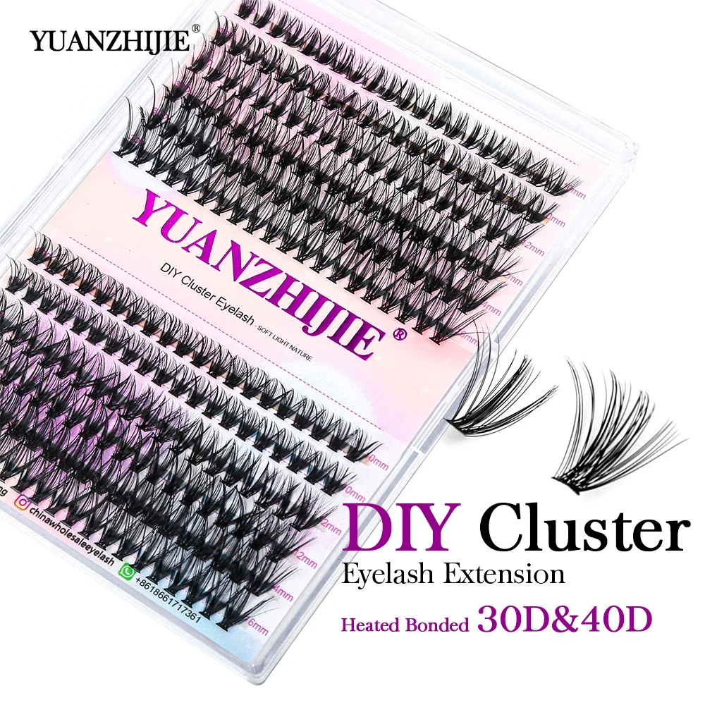 

YUANZHIJIE DIY lash Clusters Pre-cut Single lashes Manga Volume Individual Segmented Fairy Eyelashes Mix Curl Volume Fan Makeups