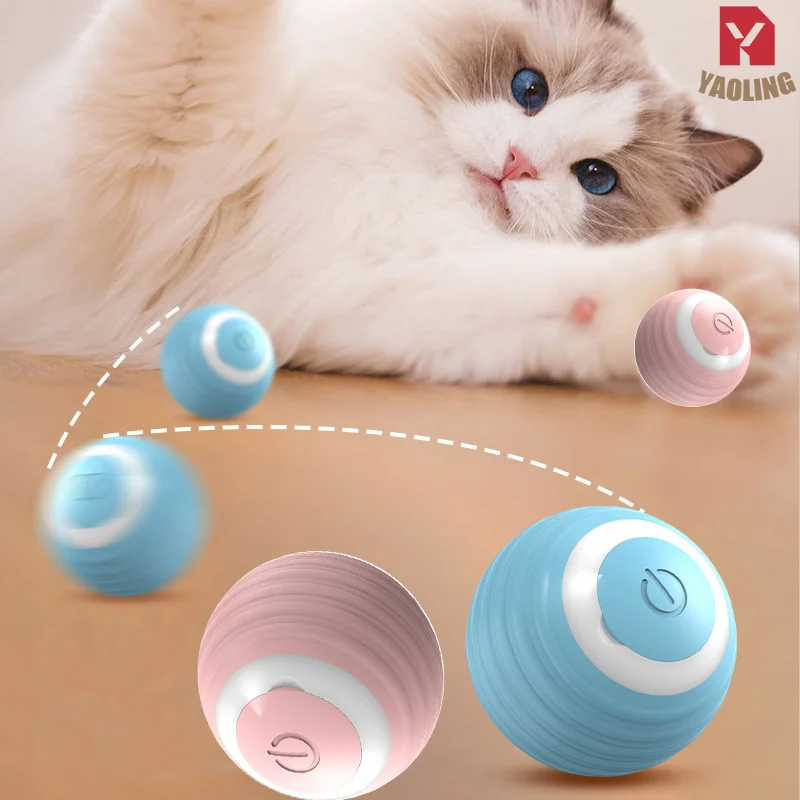 Pelota de juguete interactiva para gatos, bola giratoria automática de 360 °, accesorios para gatos con función de carga USB, Artículos para Mascotas