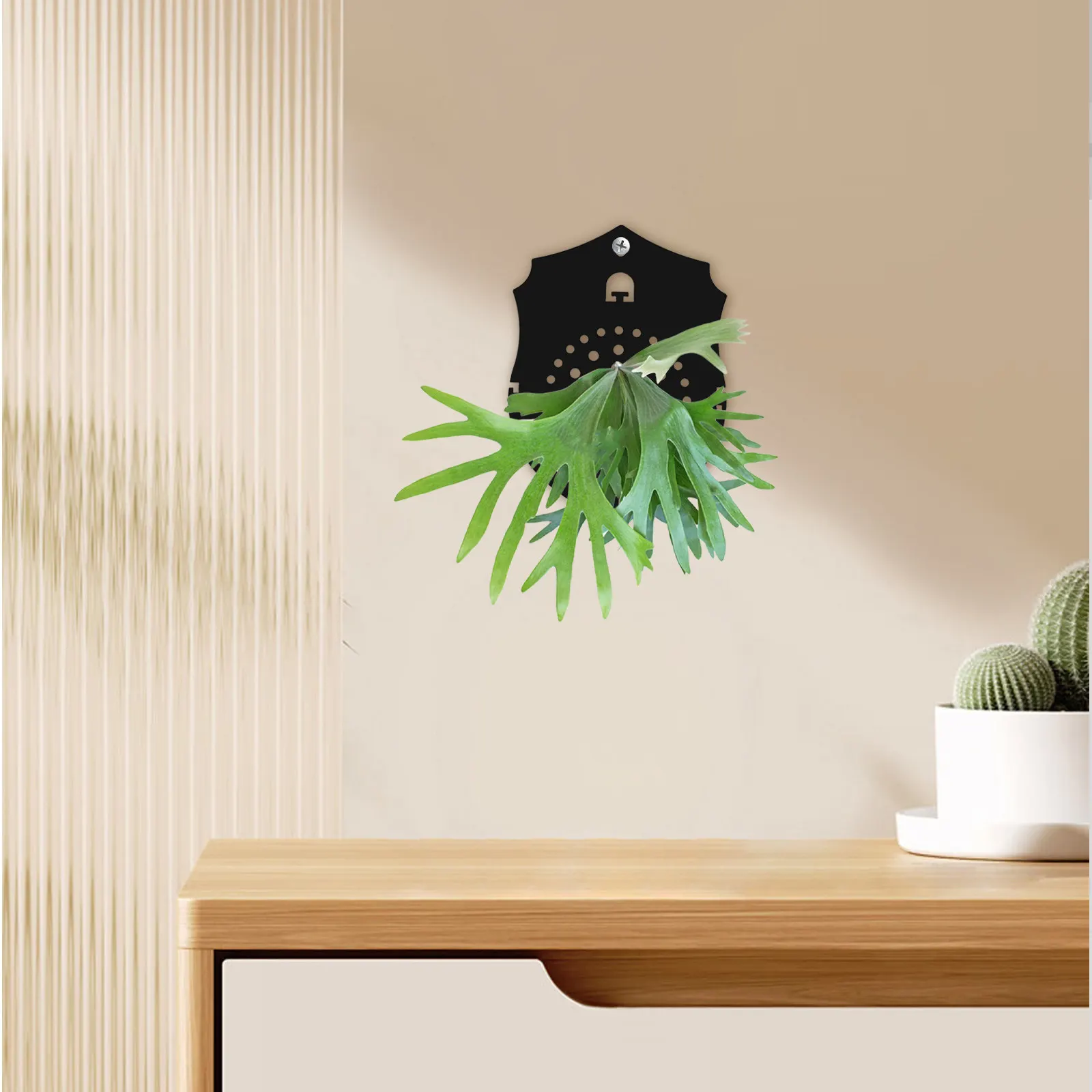 

Staghorn Fern Planting Board Frosted Black Acrylic Wall Planter for Indoor Vertical Plant Wall Mount Home Decor Fern Rustic