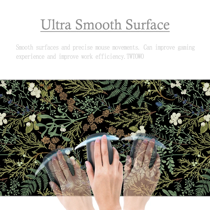Mouse Pad Gamer Green Flowers And Plants XL Computer Mousepad XXL Mechanical Keyboard Pad Soft Carpet Natural Rubber Mouse Mats