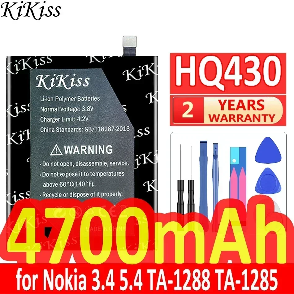 KiKiss Battery 4700mAh HQ430 for Nokia 3.4 5.4 TA-1288 TA-1285 TA-1283 TA-1333 TA-1340 TA-1337 TA-1328 TA-1325