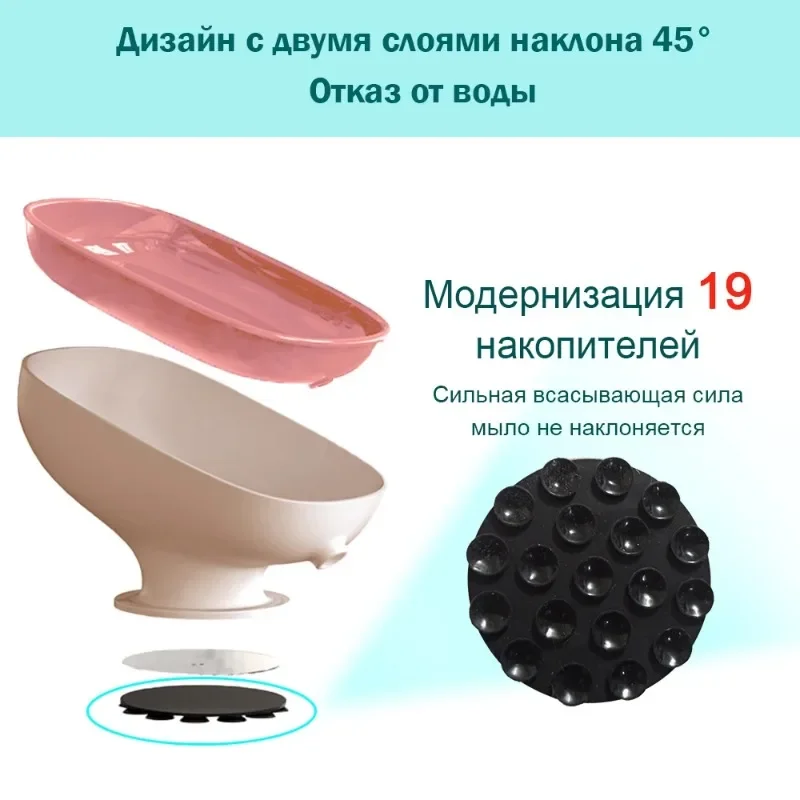 1pc Super Suction Cup Soap Dish with Drain Water for Bathroom Soap Holder Kithcen Sponge Holder Soap Container Bathroom Supplies