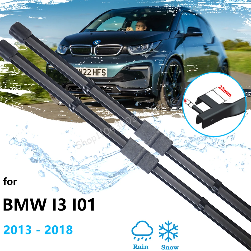 

2x For BMW i3 I01 2013 2014 2015 2016 2017 2018 Rubber Strip Refill Frameless Front Rear Wiper Blades Car Windshield Windscreen