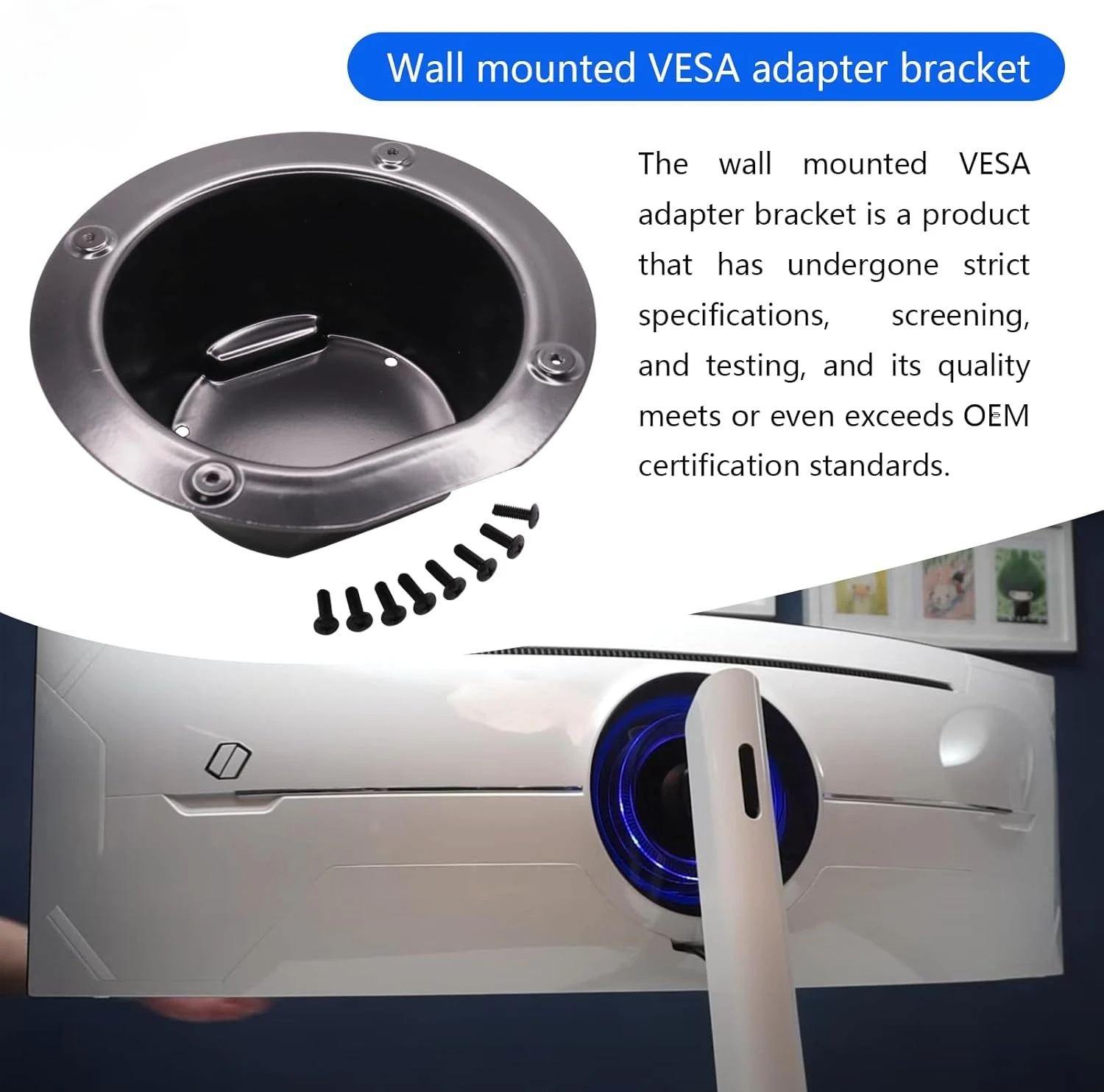 NEW Wall Mount vesa Adapter Bracket for Samsung curved Odyssey g9 for 49INCH CG95T C49G97 LS49AG950NL LC49G95TSSN 100 X 100mm