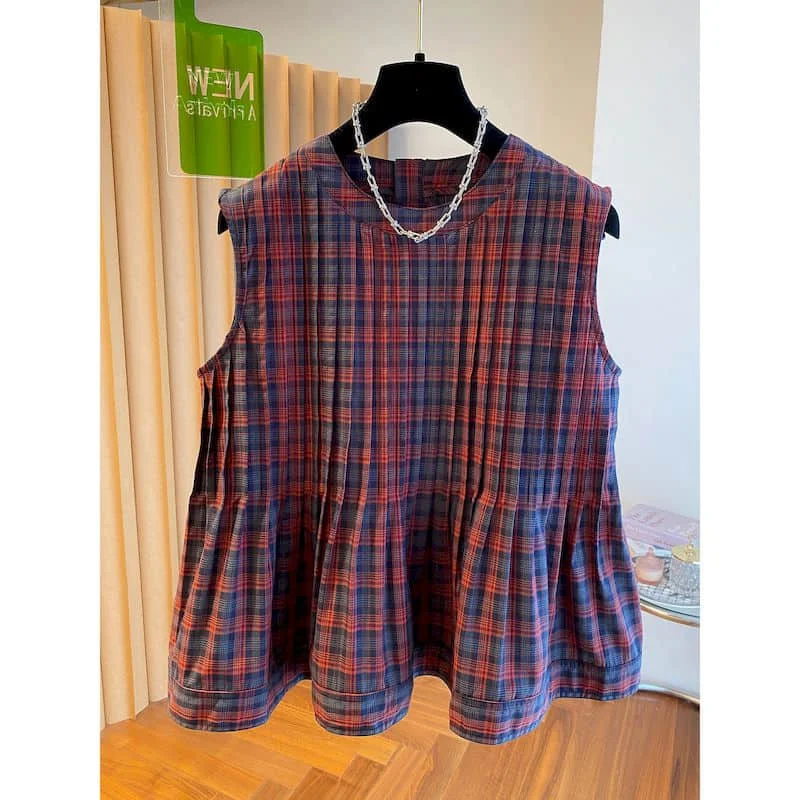 Well-designed Vests O-neck Casual Korean Style Crop Tops Classy Aesthetic Pleated Design Shirts 2026 Summer Wear Women Clothing