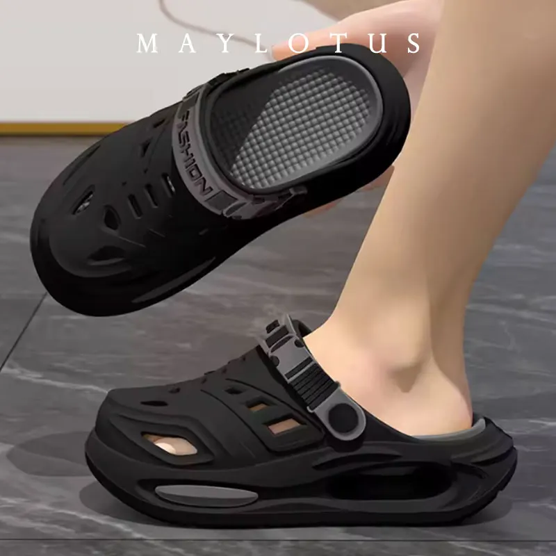 2026 Summer Men\'s and Women\'s Cave Shoes Fashion Breathable Sandals with Removable Insoles Non-slip Cushioned Thickened Slippers
