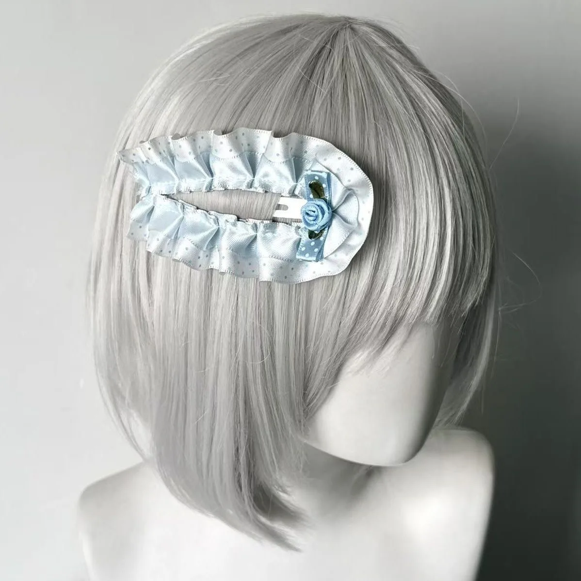 Sweet Y2K Hime Gyaru Spicy Girl Polka Dot Lace Ruffle Retro Bow Hair Clip Alternative Subculture BB Hairpin Barrettes 3