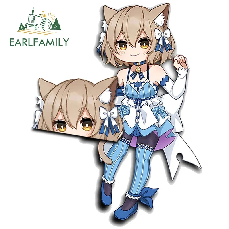 EARLFAMILY 13cm for Chibi Felix Cute Femboy Car Sticker Personality Caravan Decal Racing Drifting Refrigerator JDM Decoration