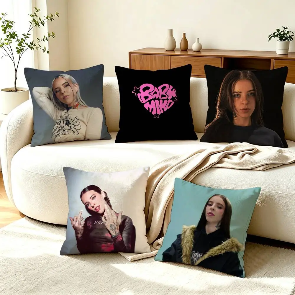 Y-Young Miko Latin Trap Singer  Pillow Case Square Double-Sided Sofa Cushion Cover Bedroom Bedside Pillow