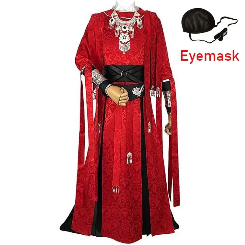 Hua Cheng Cosplay Costume Heaven's Official Blessing Tian Guan Ci Fu Hanfu San Lang Huacheng Outfits With Eyemask Wrist Guard