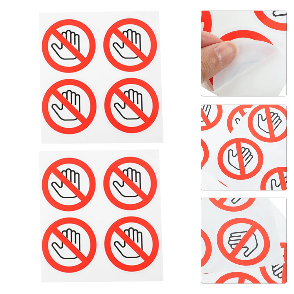 

20 Pcs Safety Sign Stickers Warning Logo Do Not Touch Car Glass Stop Touching Baby