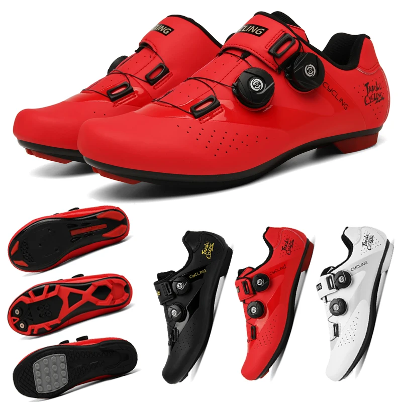 High quality Cycling Sneaker MTB Men Sport Road Bike Boots Flat Racing Speed Sneakers Trail Mountain Bicycle Footwear Spd  Shoes