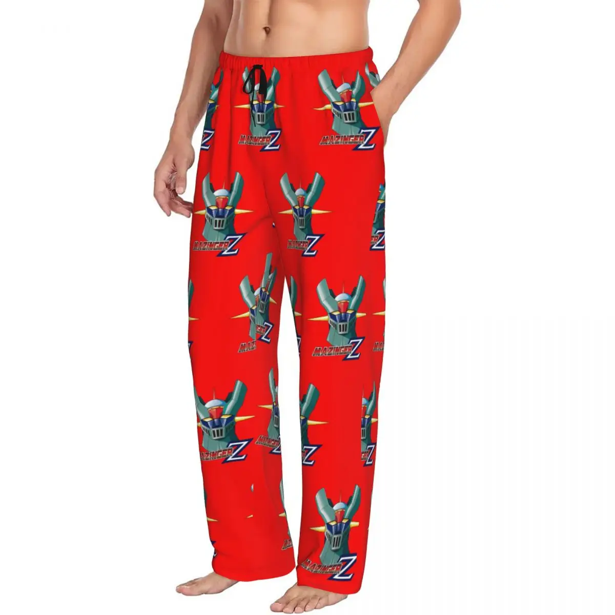 Custom Print Men's G-Grendizers Mazingers Z UFO Robot Pajama Pants Grendizer Manga Sleepwear Sleep Lounge Bottoms with Pockets