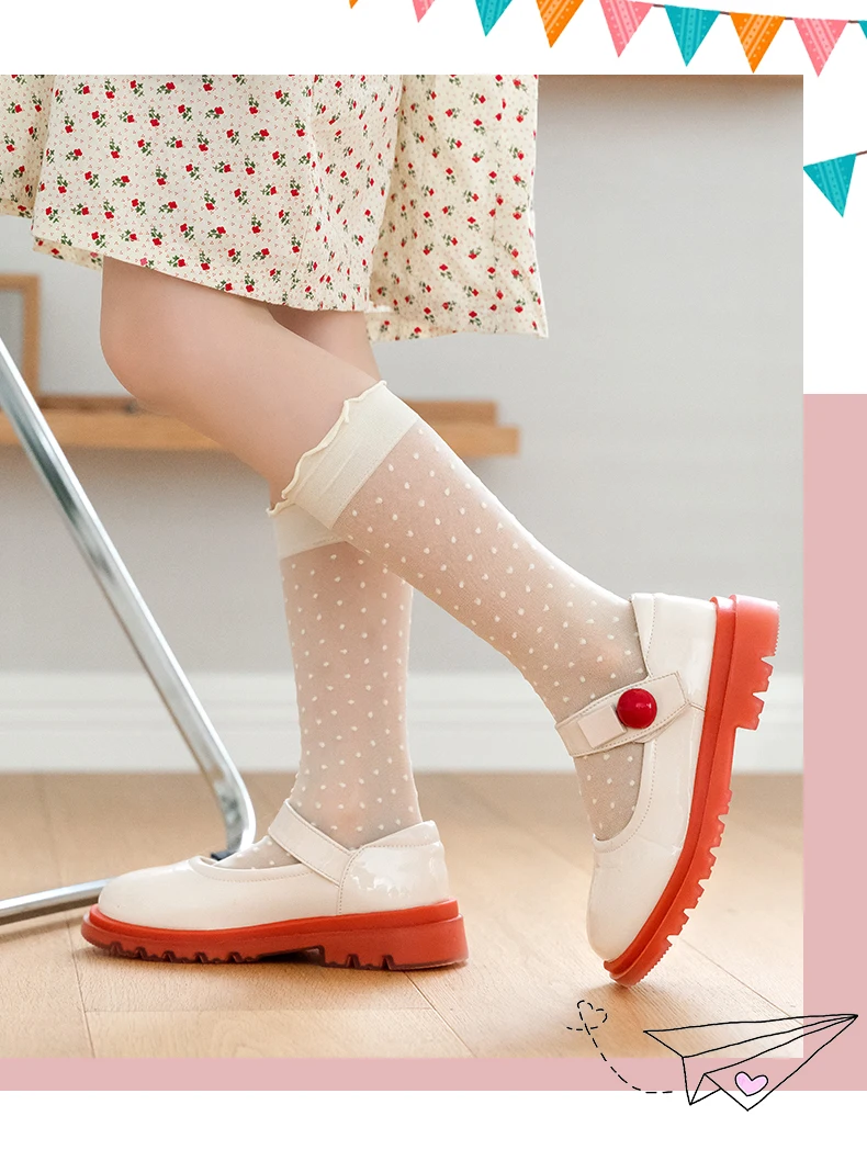 Rüschen-Kawaii-Baby-Kinder-Socken mit Blumenstickerei, Lolita-Prinzessin-Mädchen, Niedliche Erdbeer-Ultra-Dünne Overknee-Socken – Detail 13