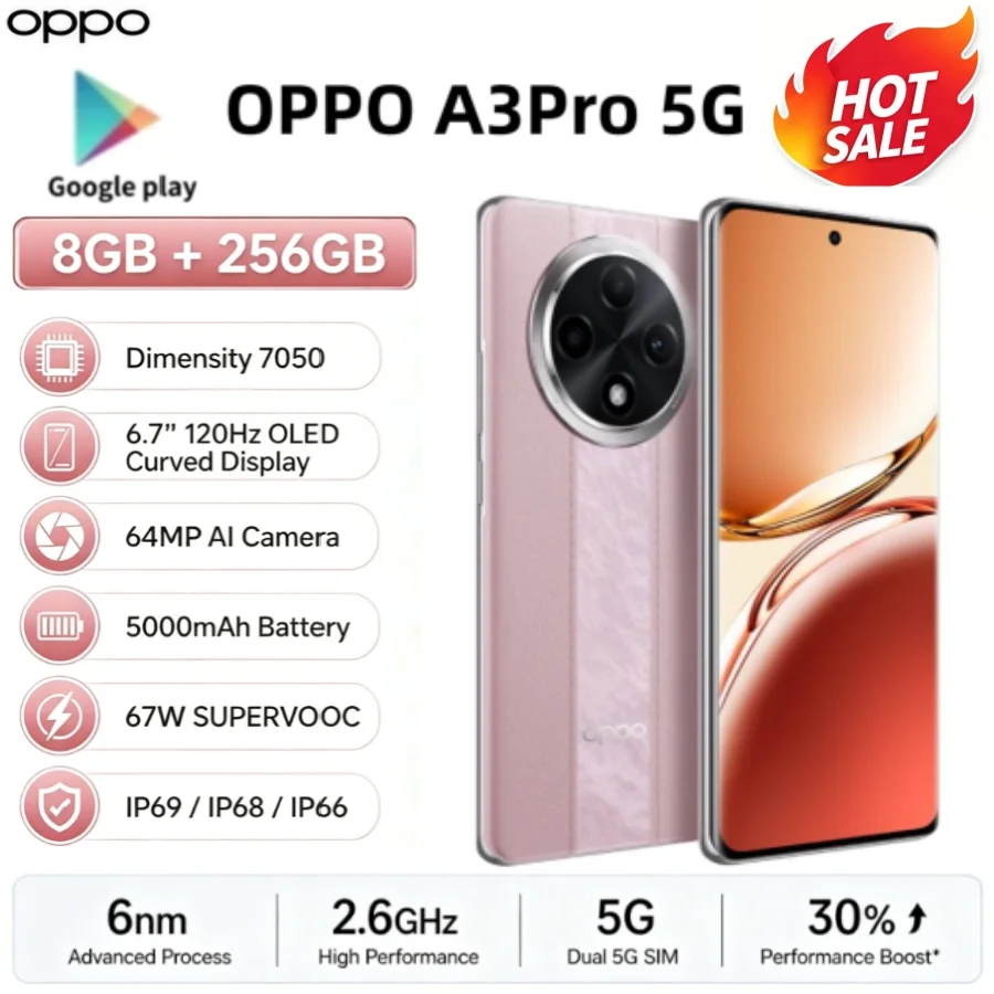Trending 2026 Authentic OPPO A3Pro 5G Cellphone High‑Speed 5G Connectivity 5000mAh All‑Day Endurance Battery 67W SUPERVOOC