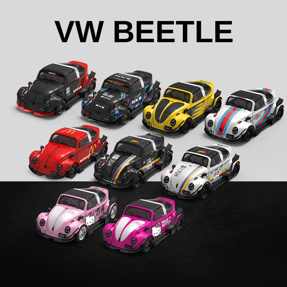 

TimeMicro1:64 Volkswagen VW Beetle, Coca-Cola, имитация модели автомобиля из сплава, орнамент для коллекции игрушек